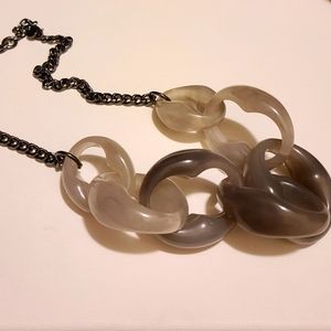 Loft Resin and Gunmetal-tone Necklace